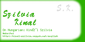 szilvia kinal business card